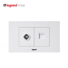 罗格朗 118型电脑网络网线宽带+有线电视闭路线插座面板二合一