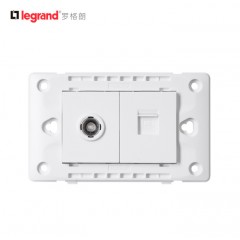 罗格朗 118型电脑网络网线宽带+有线电视闭路线插座面板二合一