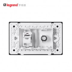 罗格朗 118型电脑网络网线宽带+有线电视闭路线插座面板二合一