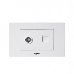 罗格朗 118型电脑网络网线宽带+有线电视闭路线插座面板二合一