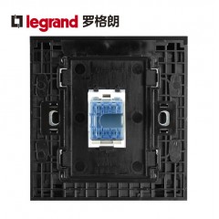 罗格朗 黑色千兆超6类电脑宽带面板六类网络网线网口插座开关