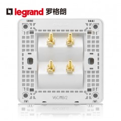 罗格朗 开关插座面板 逸典圆二位音响 四头音箱插座面板86型