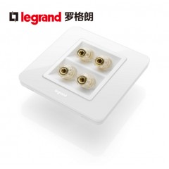 罗格朗 开关插座面板 逸典圆二位音响 四头音箱插座面板86型