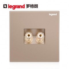 罗格朗 开关插座面板逸景玫瑰金一位音响二头接线音箱音频插86型