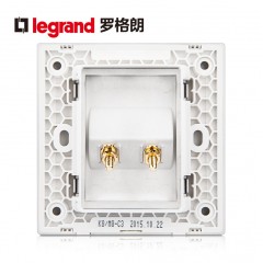 罗格朗 开关插座面板深砂银 一位音响插座 两头音箱插座面板 86型