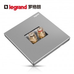 罗格朗 开关插座面板深砂银 一位音响插座 两头音箱插座面板 86型