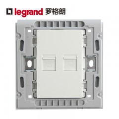 罗格朗 电脑电话插座面板电话信息 网络电话面板二合一网线电话