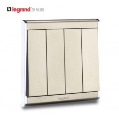 罗格朗 尚韵缎沙金薄款开关插座面板 86型四开单控开关