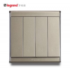 罗格朗 尚韵缎沙金薄款开关插座面板 86型四开单控开关