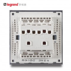 罗格朗 尚韵缎沙金薄款开关插座面板 86型四开单控开关