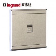 罗格朗 开关插座网线插座电脑插座面板网络面板网络插座香槟色