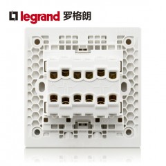 罗格朗 逸景四开双控带LED灯4开四联双控面板家用四位电灯开关插座