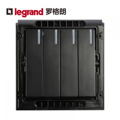 罗格朗 K5黑色四开单控带LED指示灯4开四联面板家用四位电灯开关