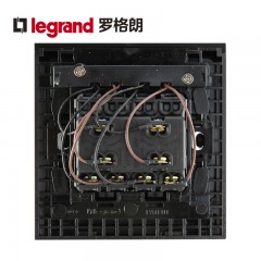 罗格朗 K5黑色四开单控带LED指示灯4开四联面板家用四位电灯开关