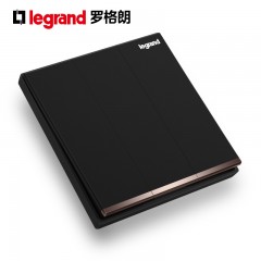 罗格朗 逸景黑色三开双控三位双控面板家用三位电灯开关3开墙壁