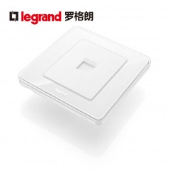 罗格朗 冰莹白超6类电脑网线千兆六类网络网口千兆插座开关面板