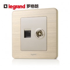 罗格朗 电脑电视插座二合一宽带网线网络和有线组合面板闭路线