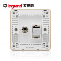 罗格朗 电脑电视插座二合一宽带网线网络和有线组合面板闭路线