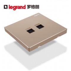 罗格朗 开关插座86型双电脑双网线插座电脑网络插座面板逸景玫瑰金