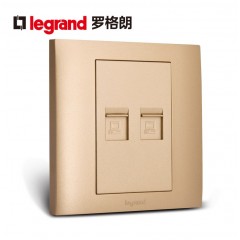 罗格朗 双口网线插座电脑插座面板二位 tcl网络网口面板网线盒暗网