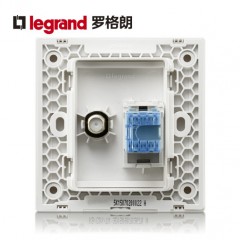 罗格朗 六类电脑电视插座面板 电视线+6类千兆网线网络插座二合一