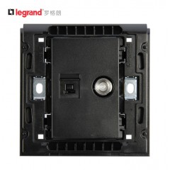 罗格朗 K5黑色开关插座面板电脑网络网线插座+有线电视闭路插座