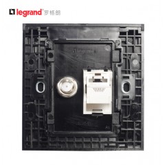 罗格朗 K5黑色开关插座面板电脑网络网线插座+有线电视闭路插座