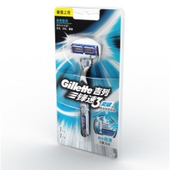 吉列 锋速3突破剃须刀架含1刀头 男士手动刮胡刀三层进口刀片