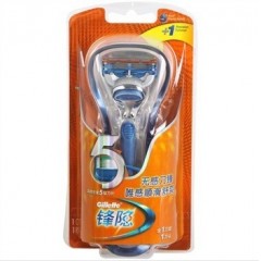 吉列 锋隐剃须刀架刀片组合 含5锋速五刀片头+剃须泡沫膏210g