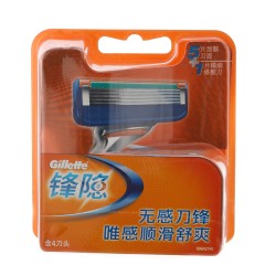 吉列 锋隐剃须刀架刀片组合 含5锋速五刀片头+剃须泡沫膏210g