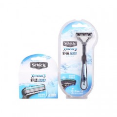 Schick/舒适 超锋3剃须刀架含6刀片 xtreme3三层刀片手动贴面男刮胡刀