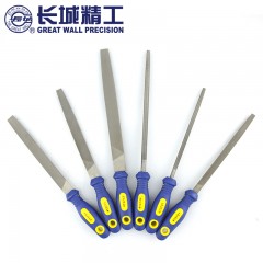 长城精工 锉刀塑柄中齿钳工锉钢锉刀三角半圆扁锉圆锉方锉锉削工具 413720