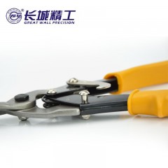 长城精工 铁皮剪镀镍合金彩柄直口航空剪剪切金属板材铁皮剪刀铁剪 410512