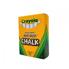 绘儿乐/crayola 白色粉笔12支儿童用安全粉笔粉尘小安全益智51-1402