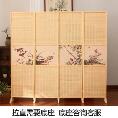国产 竹木办公室屏风隔断玄关门餐厅酒店屏风简易移动折屏日式屏风隔断180*50cm/扇