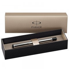 Parker/派克 威雅钢杆白夹宝珠笔学生练字商务办公便签字笔 原装进口