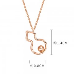 明牌珠宝  18K金项链 彩金玫瑰金葫芦摩登吉福项链CSR0081