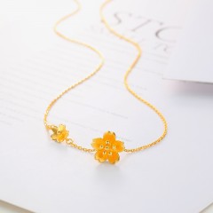 潮宏基珠宝 婚庆-蕊意 黄金项链5.2g 女款足金套链锁骨链女