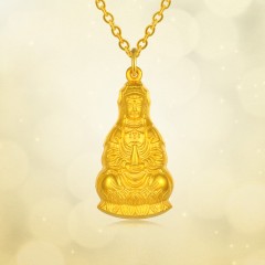 中国黄金 足金黄金吊坠男款观音吊坠5.73g