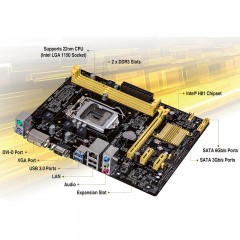 华硕 游戏办公1150针台式电脑主机主板 m atx小板 支持CPU四代i5-4590 H81M-K