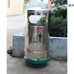 国产 圆柱形户外不锈钢垃圾桶果皮筒废纸垃圾篓环保垃圾箱 加厚款 NX-B5301
