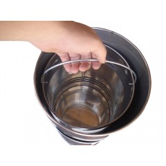 国产 室内酒店垃圾桶电梯口走廊转角带烟灰桶 镀锌铁皮胆5709