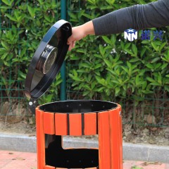 国产  钢木垃圾桶户外 公园景观垃圾筒室外分类垃圾桶果皮箱 80101