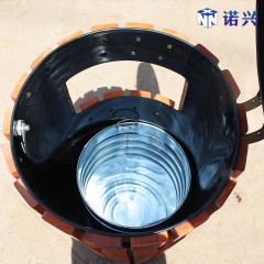 国产  钢木垃圾桶户外 公园景观垃圾筒室外分类垃圾桶果皮箱 80101