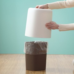 国产 北欧双层垃圾桶家用客厅厨房收纳垃圾桶简约卧室卫生间无盖纸篓2276