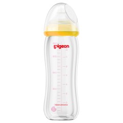 贝亲 玻璃宽口径新生婴儿奶瓶 自然实感S号奶嘴