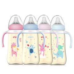 贝亲  双手柄宽口径PPSU塑料彩绘奶瓶330mLAA169-172