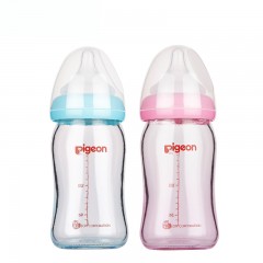 贝亲 奶瓶 玻璃新生儿初生婴儿宽口径硅胶护层 配SS奶嘴 AA130