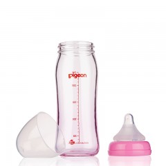 贝亲  硅胶护层宽口径玻璃奶瓶240ml配M/L号奶嘴