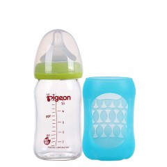 贝亲  宽口径玻璃奶瓶安心组合160ml-蓝色AA117